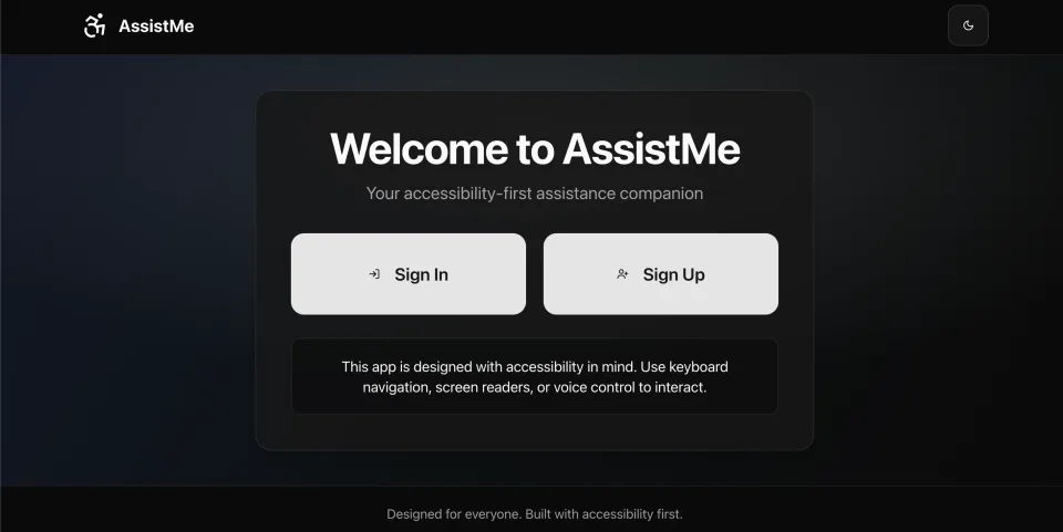 AssistMe interface preview